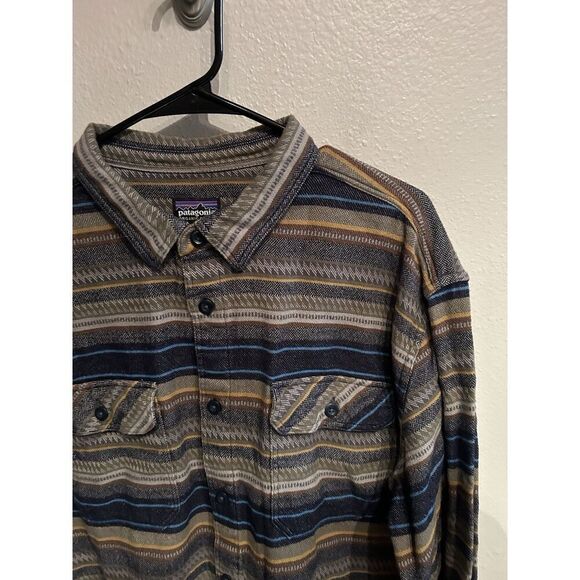 Patagonia Mens XL Fjord Flannel Aztec Western Print Pattern - Picture 4 of 7